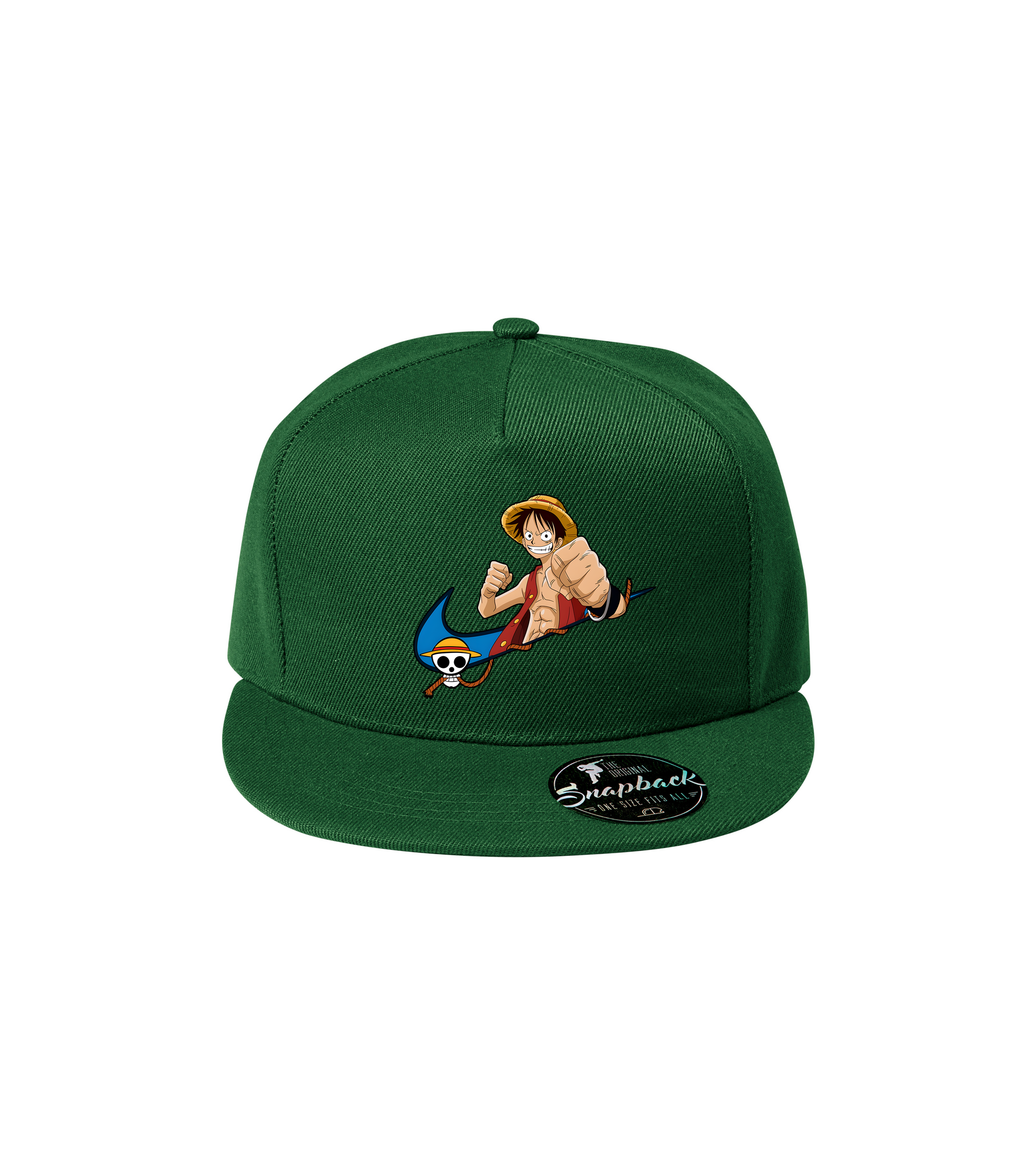 Sapca verde personalizata rap urban "Monkey D. Luffy" streetwear

