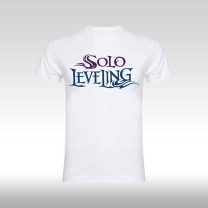 Tricou Alb personalizat bumbac anime "Solo Leveling" streetwear
