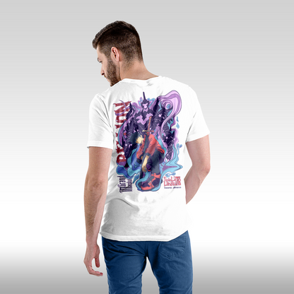 Tricou Alb personalizat bumbac Spate Barbat anime "Solo Leveling: Sung Ji Woo" streetwear