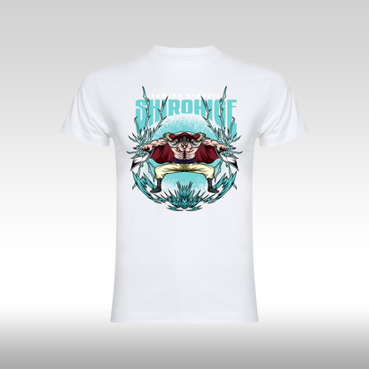 Tricou Alb personalizat bumbac anime "One Piece: Shirohige" streetwear

