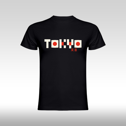 Tricou Negru personalizat bumbac Fata anime "Tokyo Gaming" streetwear
