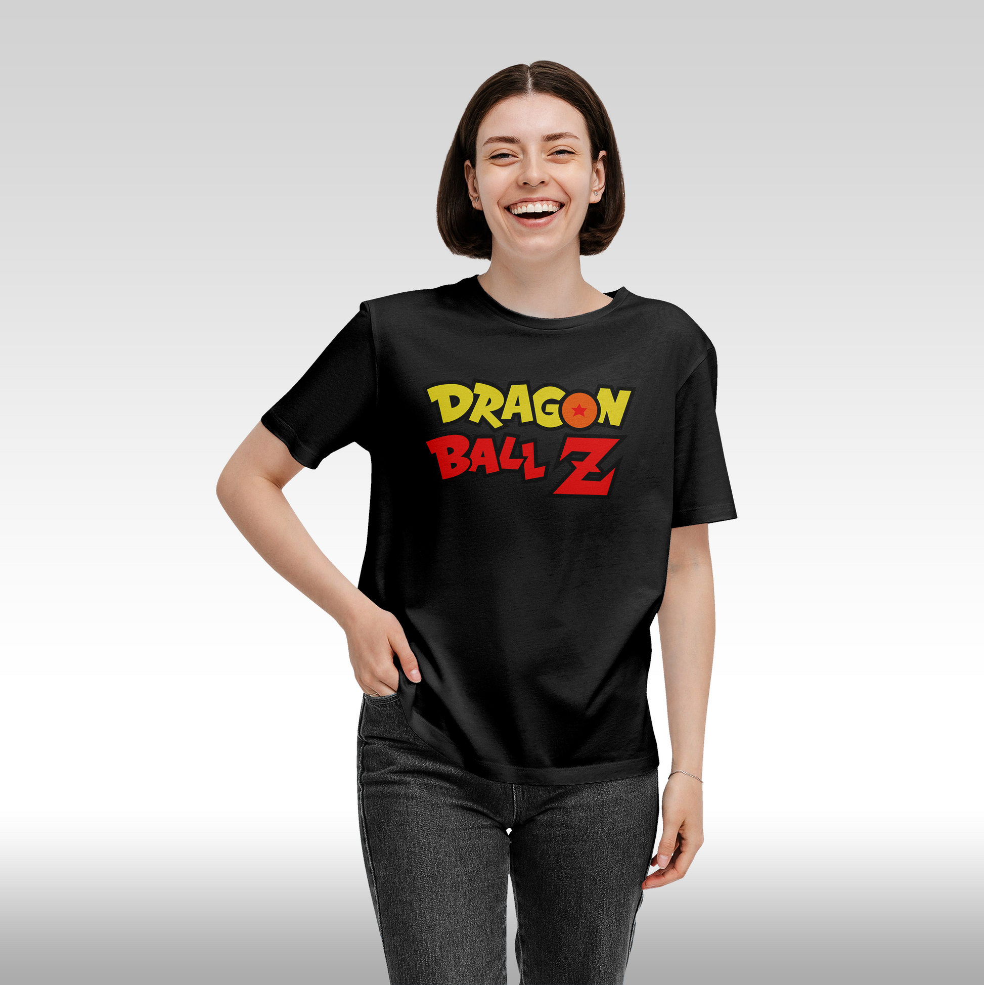 Tricou Negru personalizat bumbac Fata Dama anime "Goku Super Sayan-Jin 3" streetwear
