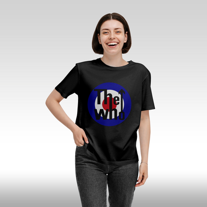 Tricou Negru personalizat bumbac Fata Dama rock "The Who" streetwear
