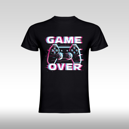 Tricou Negru personalizat bumbac Fata gaming "Game Over" streetwear
