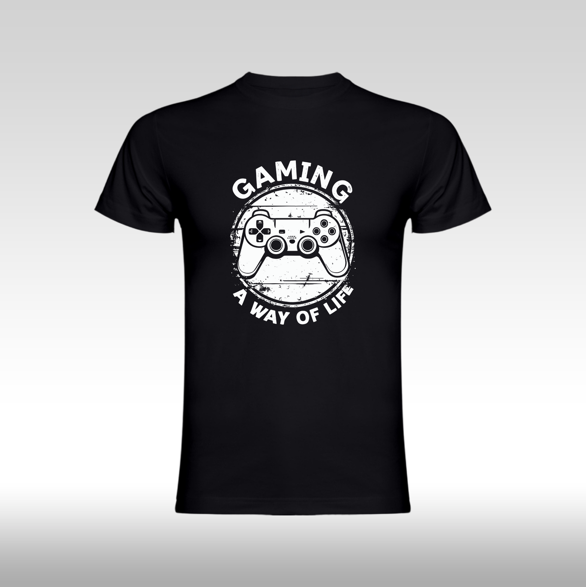 Tricou Negru personalizat bumbac Fata gaming "Gaming a Way of Life" streetwear
