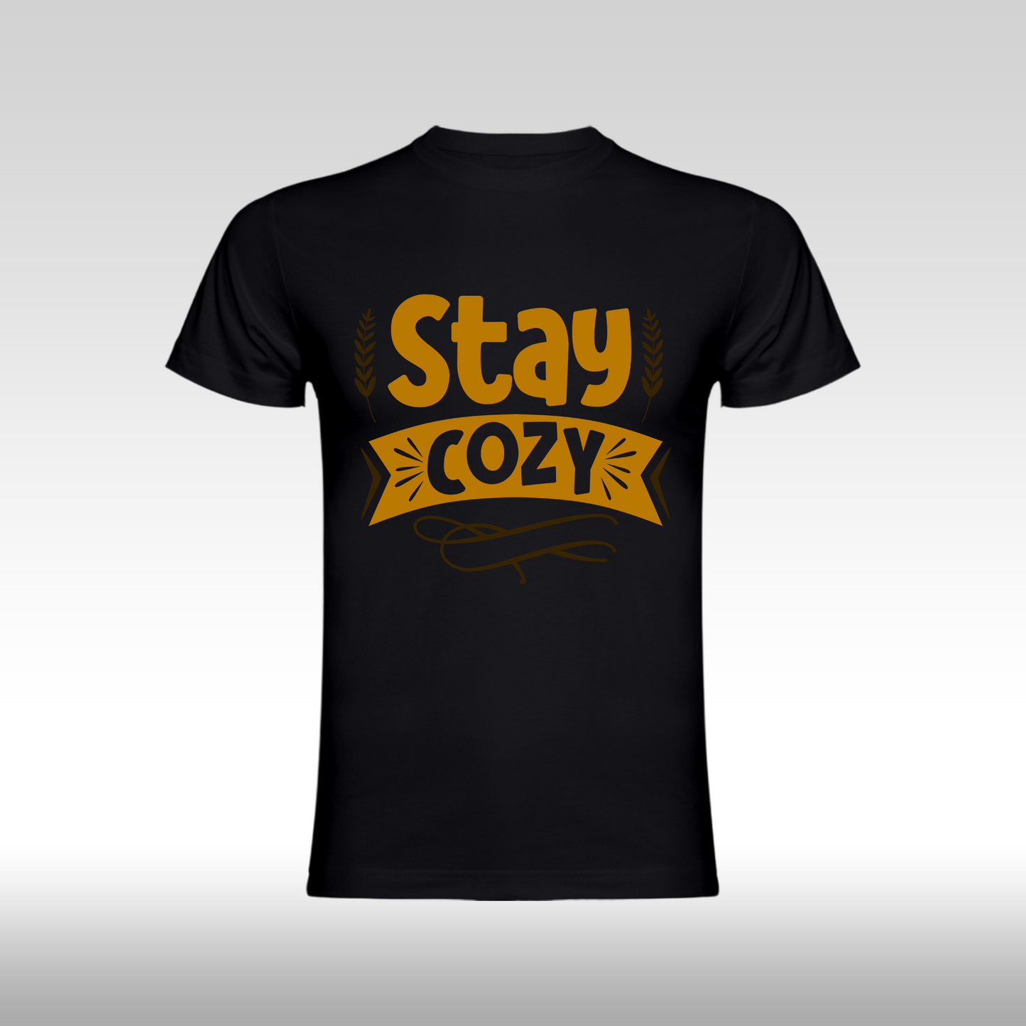 Tricou Negru personalizat bumbac Fata Dama mesaj "Stay Cozy" streetwear
