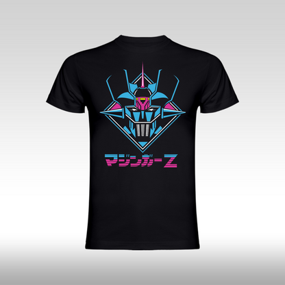 Tricou Negru personalizat bumbac anime "Mazinger Z" streetwear
