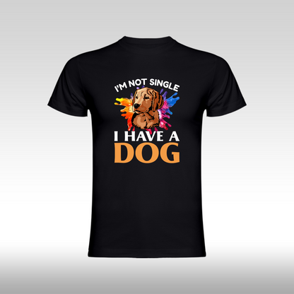 Tricou Negru personalizat bumbac amuzant "I'm Not Single I have a Dog" streetwear
