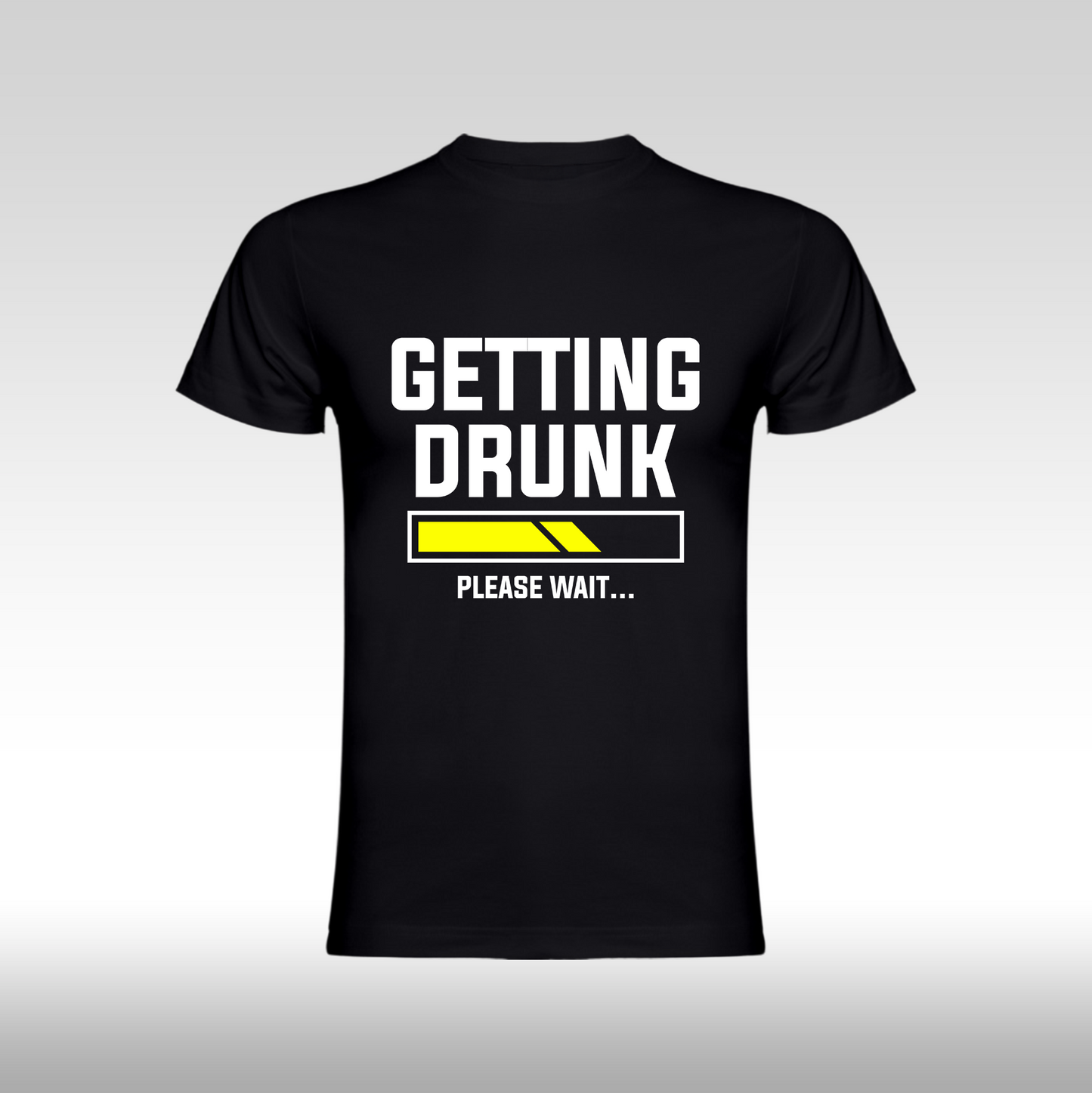 Tricou Negru personalizat bumbac amuzant "Getting Drunk" streetwear
