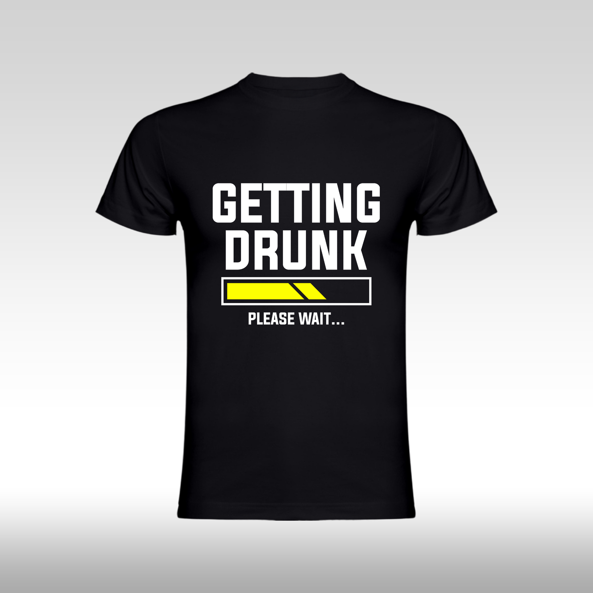 Tricou Negru personalizat bumbac amuzant "Getting Drunk" streetwear
