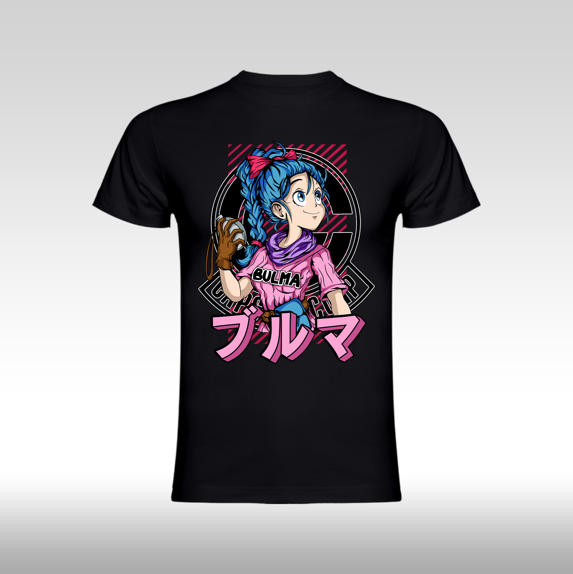 Tricou Negru personalizat bumbac anime "Bulma" streetwear
