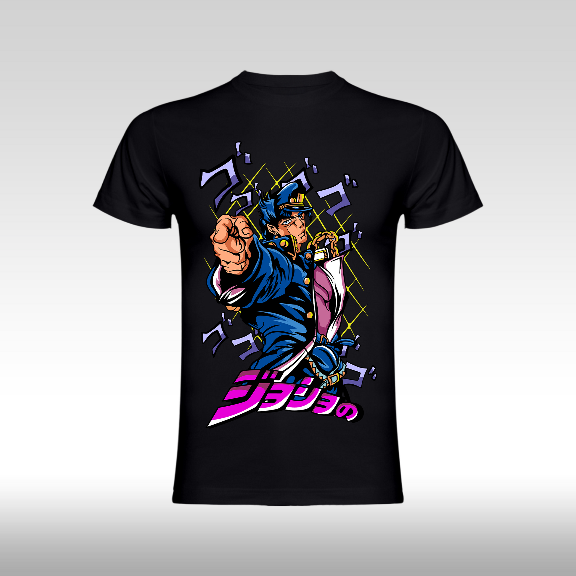 Tricou Negru personalizat bumbac  anime "Jojo's Bizzare Adventure: Jotaro Kujo" streetwear
