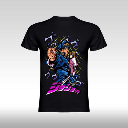 Tricou Negru personalizat bumbac  anime "Jojo's Bizzare Adventure: Jotaro Kujo" streetwear
