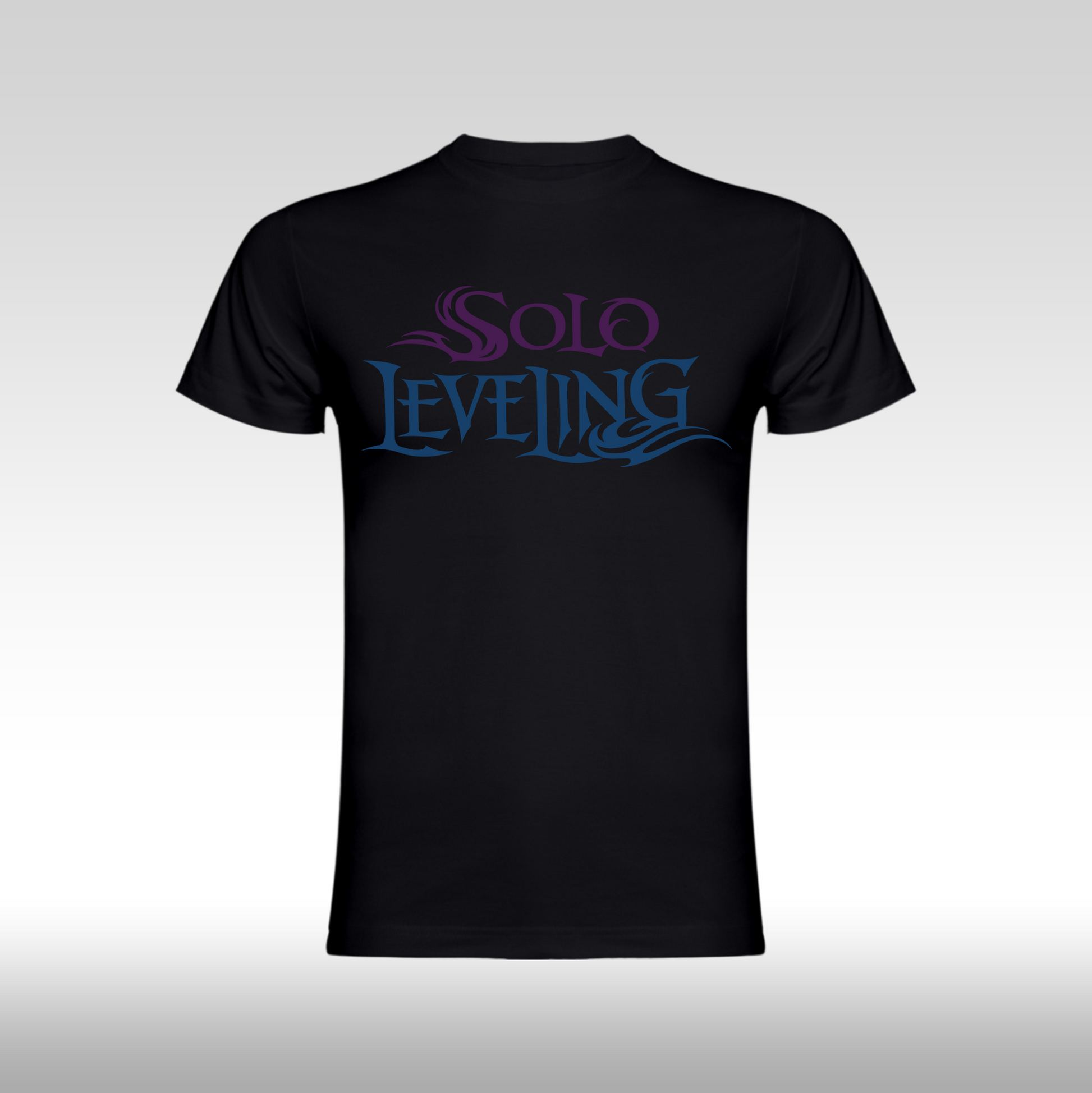 Tricou Negru personalizat bumbac anime "Solo Leveling" streetwear

