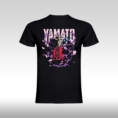 Tricou Negru personalizat bumbac anime "Yamato" streetwear
