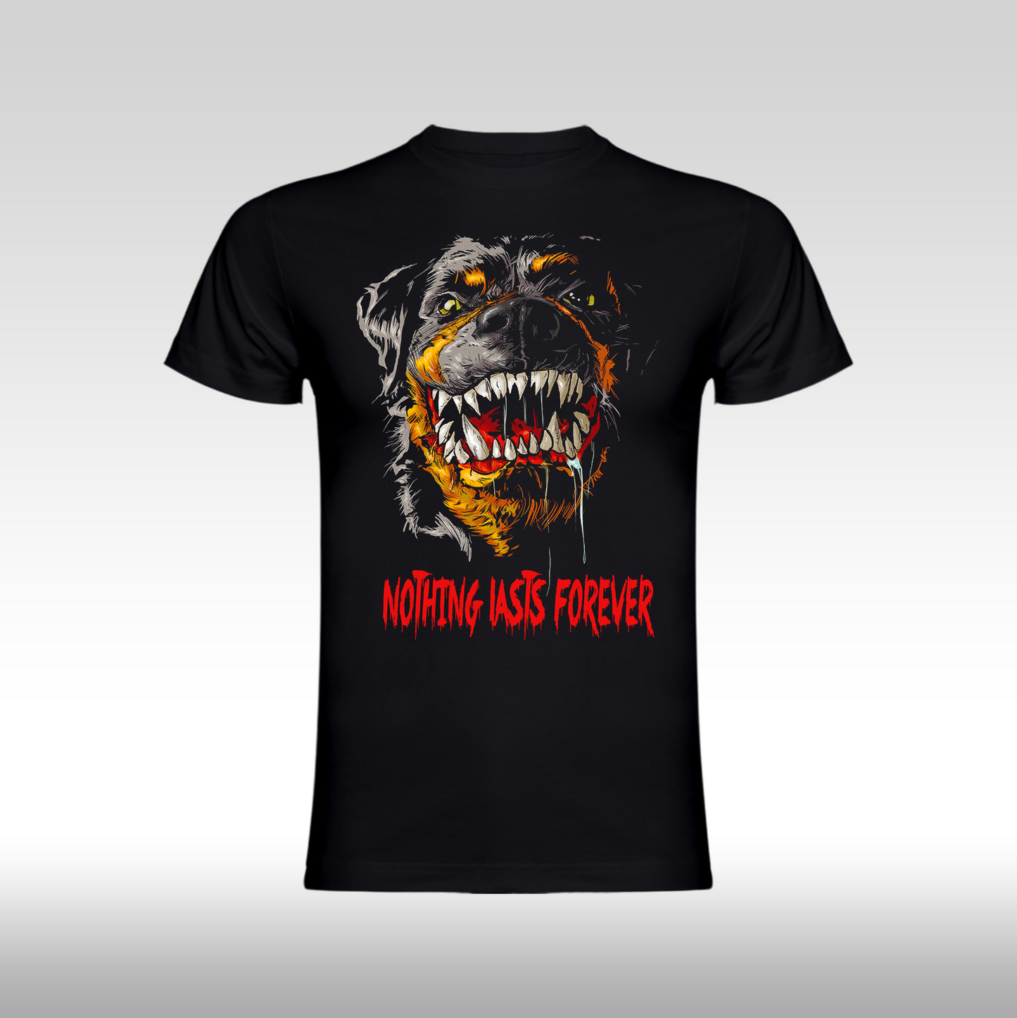 Tricou Negru personalizat bumbac caine "rotweiller" streetwear
