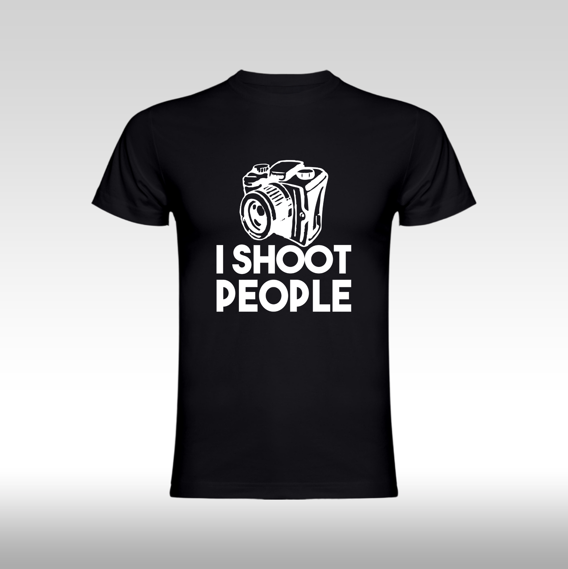 Tricou Negru personalizat bumbac fotograf "I Shoot People" streetwear
