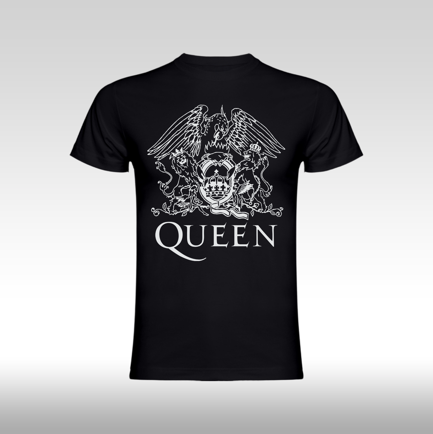 Tricou Negru personalizat bumbac rock "Queen Emblem" streetwear
