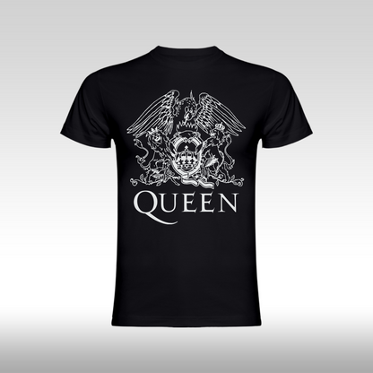 Tricou Negru personalizat bumbac rock "Queen Emblem" streetwear
