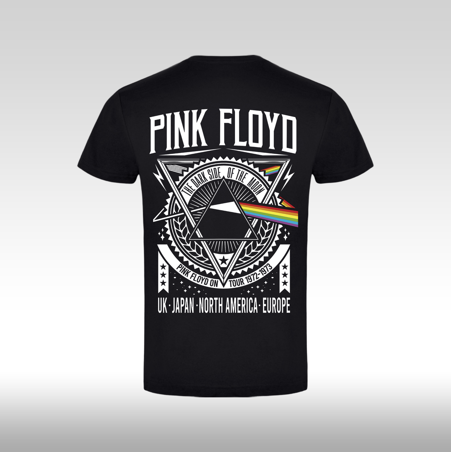 Tricou Negru personalizat bumbac rock "Pink Floyd TheDark Side of The Moon" streetwear
