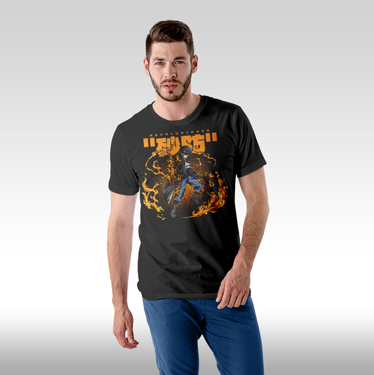 Tricou Negru personalizat bumbac Fata Barbat anime "One Piece Revolutionary Sabo" streetwear