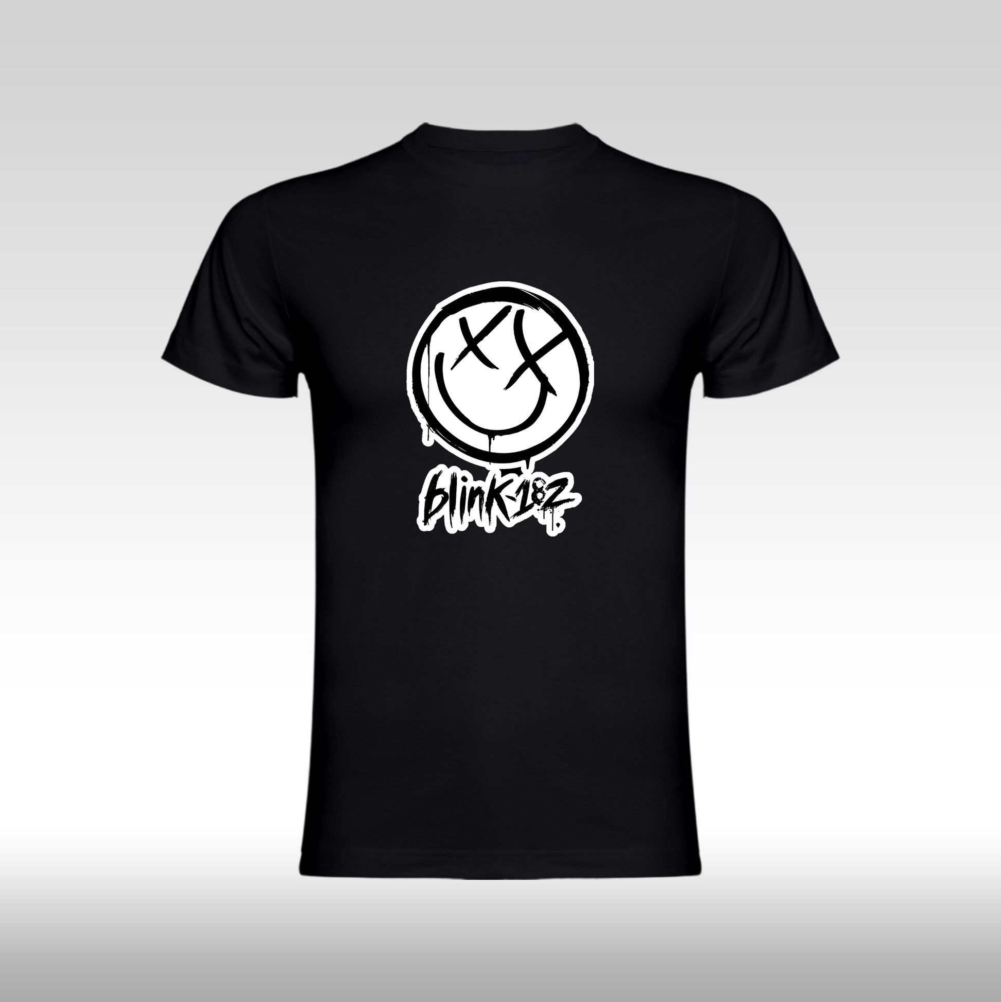 Tricou Negru personalizat bumbac Fata urban "Blink 182 The All-American Rejects" streetwear
