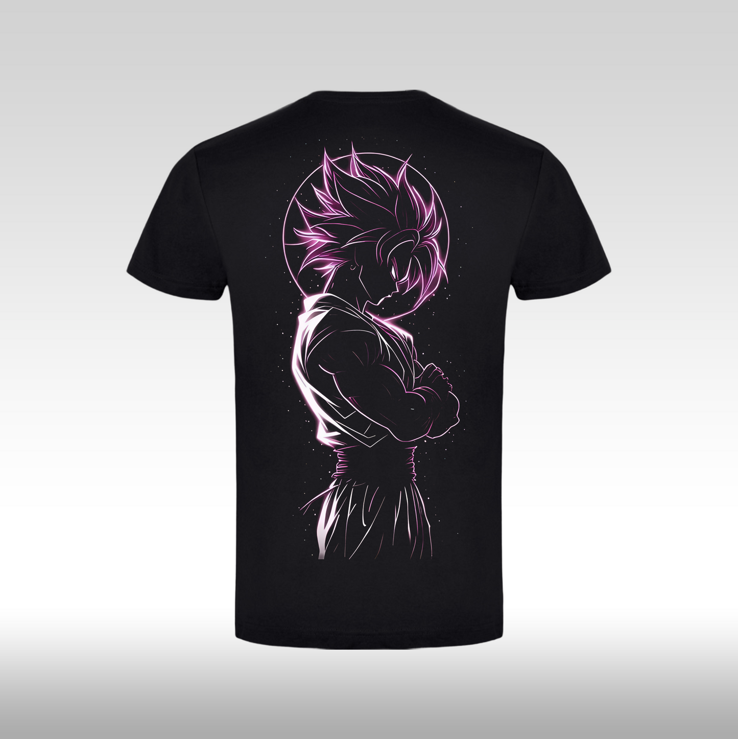 Tricou Negru personalizat bumbac Spate anime "Black Goku" streetwear
