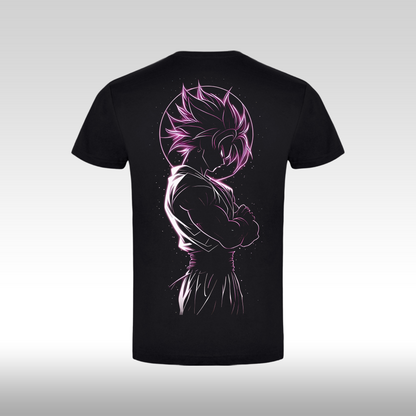 Tricou Negru personalizat bumbac Spate anime "Black Goku" streetwear
