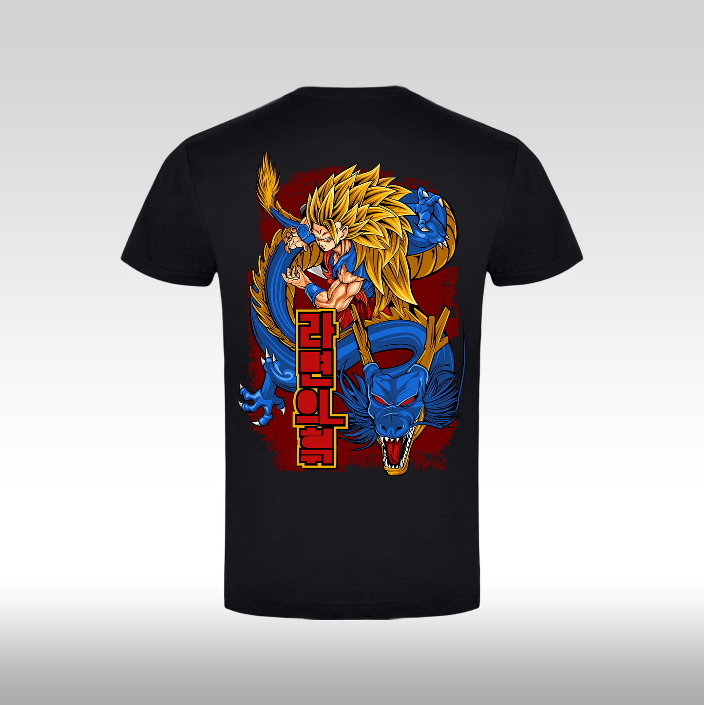 Tricou Negru personalizat bumbac Spate anime "Goku Super Sayan-Jin 3" streetwear