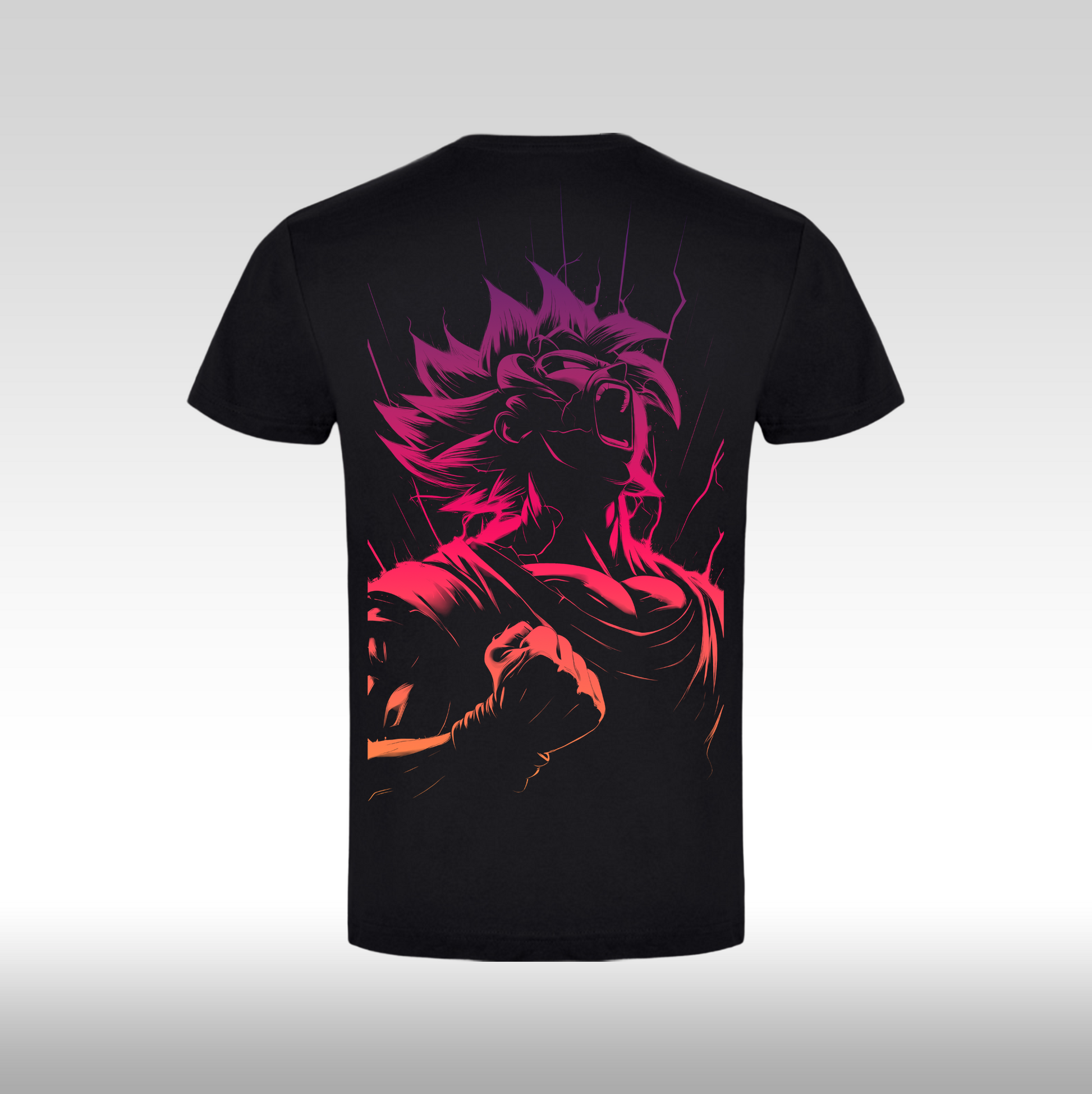 Tricou Negru personalizat bumbac Spate anime "Goku" streetwear
