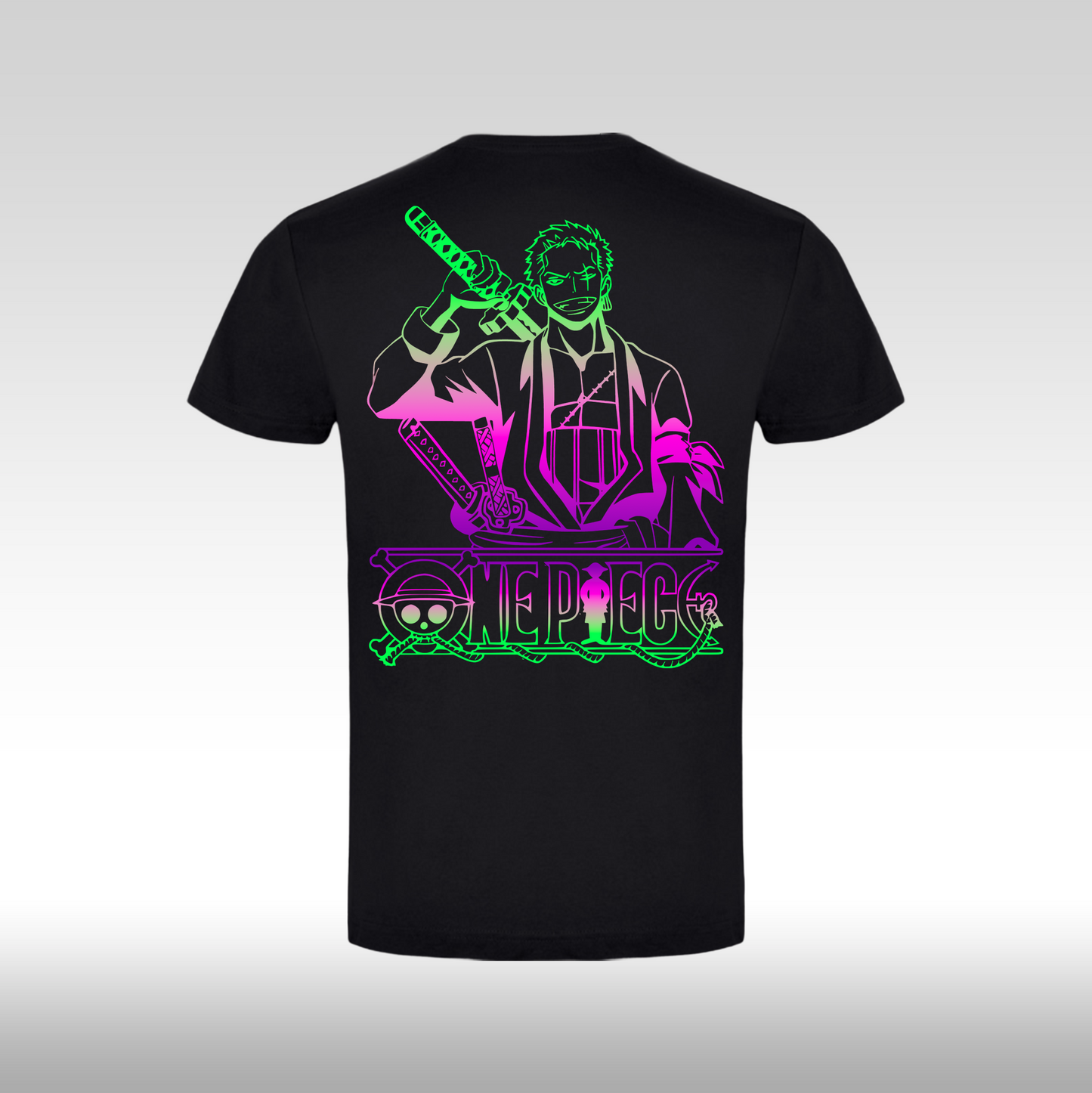 Tricou Negru personalizat bumbac Spate anime "Roronoa Zoro" streetwear
