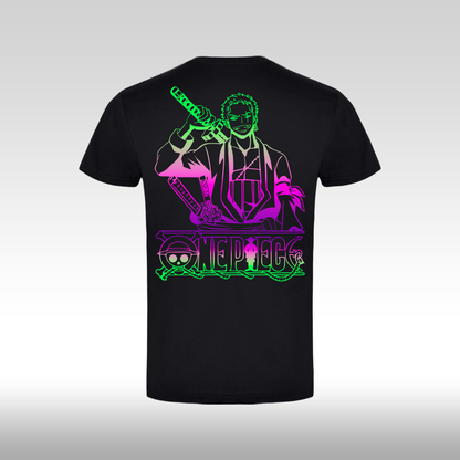 Tricou Negru personalizat bumbac Spate anime "Roronoa Zoro" streetwear
