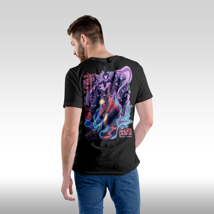 Tricou Negru personalizat bumbac Spate Barbat anime "Solo Leveling: Sung Ji Woo" streetwear