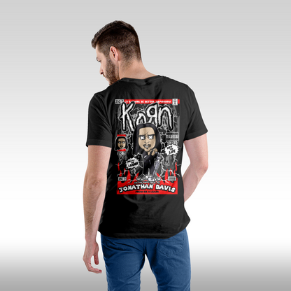 Tricou Negru personalizat bumbac Spate Barbat rock "Korn Funko" streetwear
