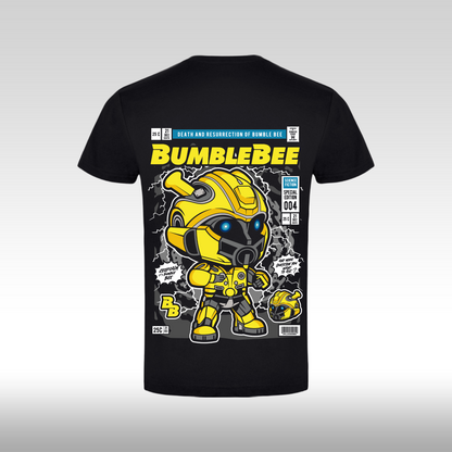 Tricou Negru personalizat bumbac Spate urban "BumbleBee" streetwear
