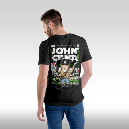 Tricou Negru personalizat bumbac Spate Barbat wrestling "John Cena Funko" streetwear
