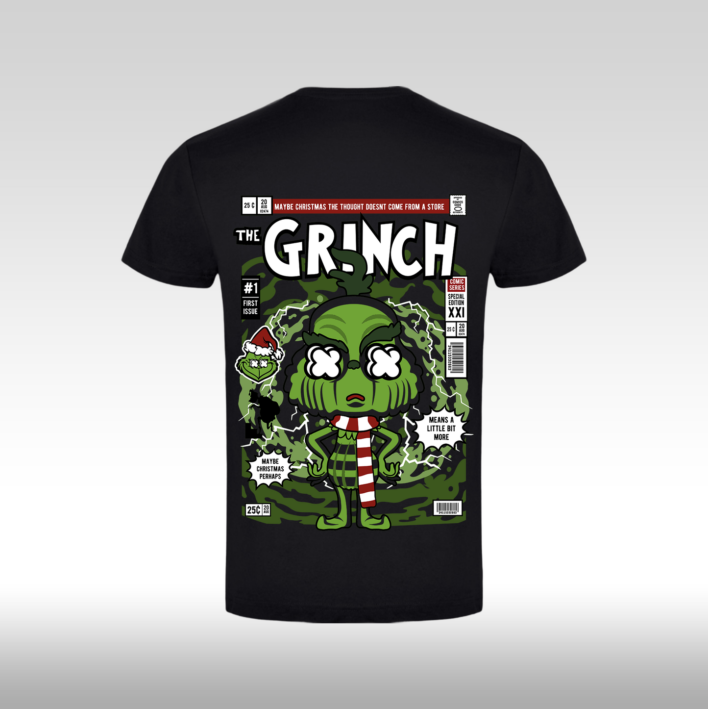 Tricou Negru personalizat bumbac spate craciun "Grinch Funko" streetwear
