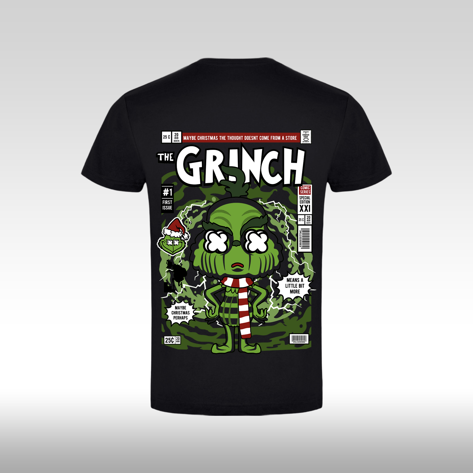 Tricou Negru personalizat bumbac spate craciun "Grinch Funko" streetwear
