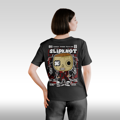 Tricou Negru personalizat bumbac Spate Dama rock "Slipknot" streetwear
