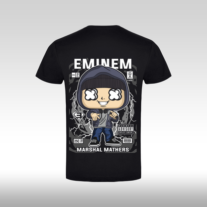 Tricou Negru personalizat bumbac Spate rap "Eminem" streetwear
