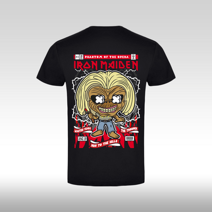 Tricou Negru personalizat bumbac Spate rock "Iron Maiden Funko" streetwear
