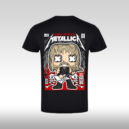 Tricou Negru personalizat bumbac Spate rock "Metalica Funko" streetwear
