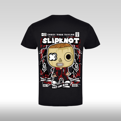 Tricou Negru personalizat bumbac Spate rock "Slipknot" streetwear
