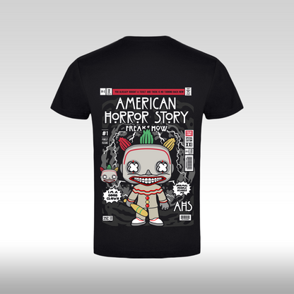 Tricou Negru personalizat bumbac Spate urban "American Horror Story" streetwear
