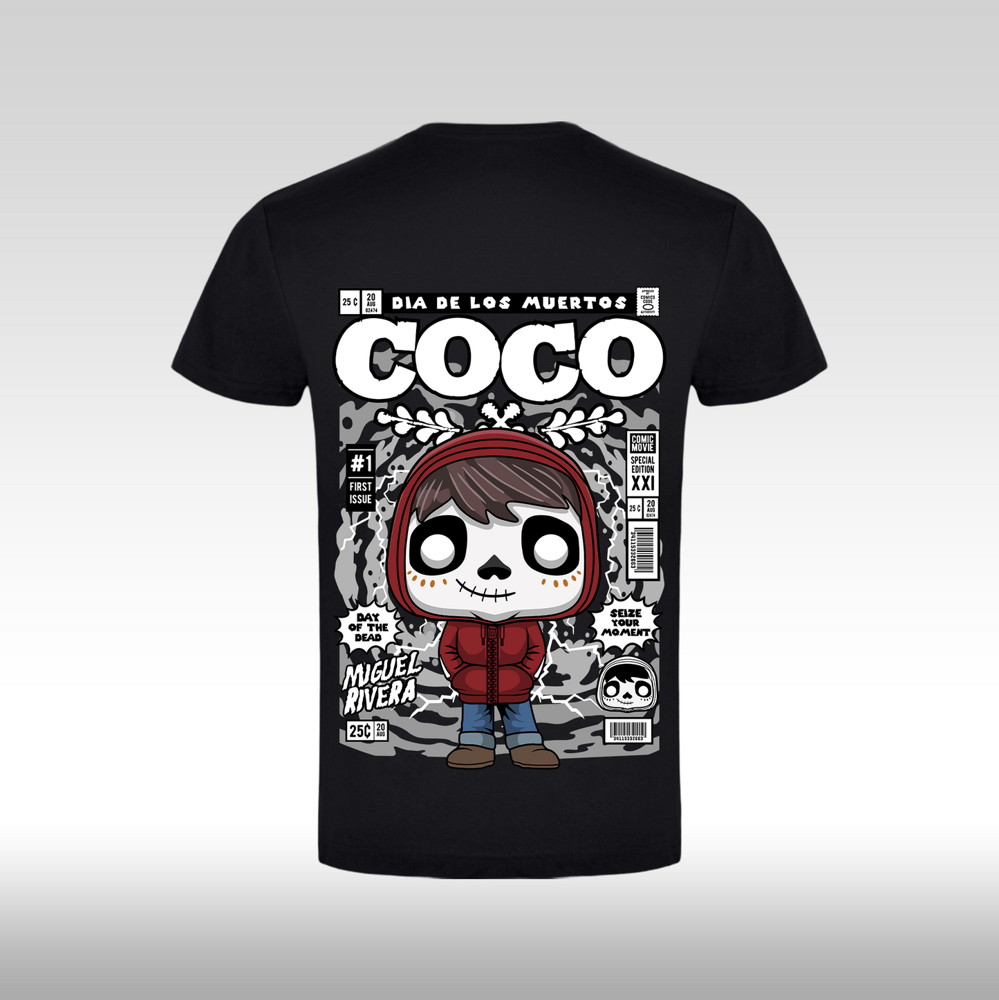Tricou Negru personalizat bumbac Spate urban "Coco Funko" streetwear
