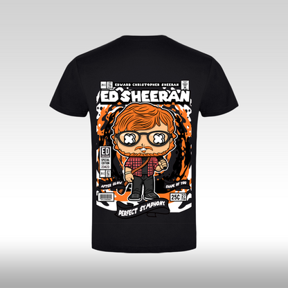 Tricou Negru personalizat bumbac Spate urban "ED Sheeran" streetwear
