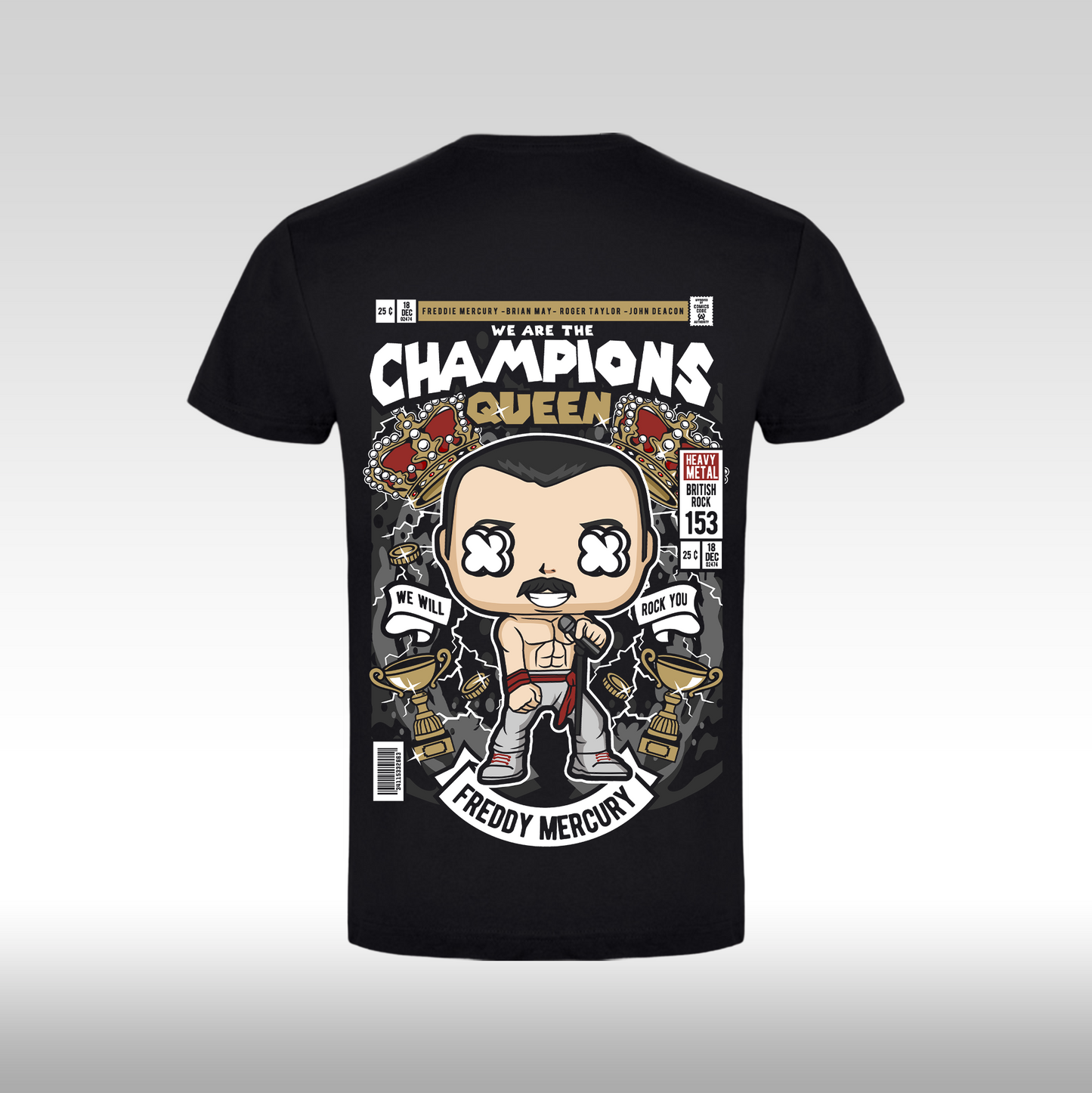 Tricou Negru personalizat bumbac Spate urban "Queen" streetwear
