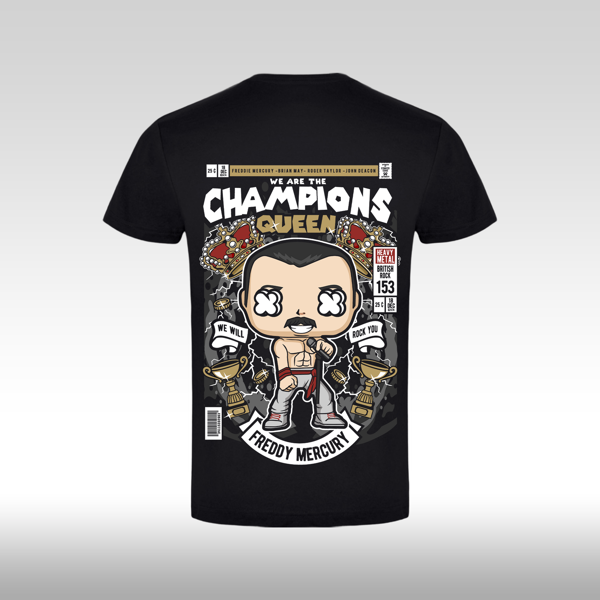 Tricou Negru personalizat bumbac Spate urban "Queen" streetwear
