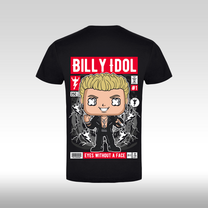 Tricou Negru personalizat bumbac Spate rock "Billy Idol" streetwear
