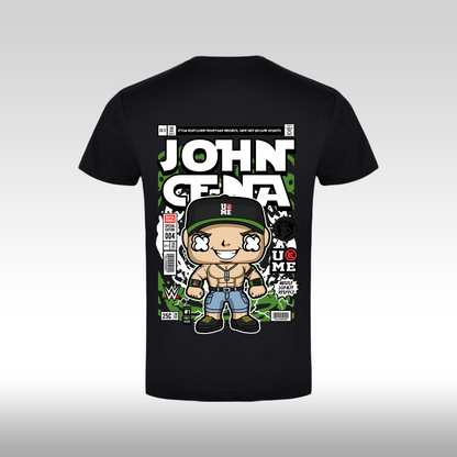 Tricou Negru personalizat bumbac Spate wrestling "John Cena Funko" streetwear
